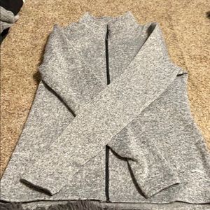 grey zippered jacket